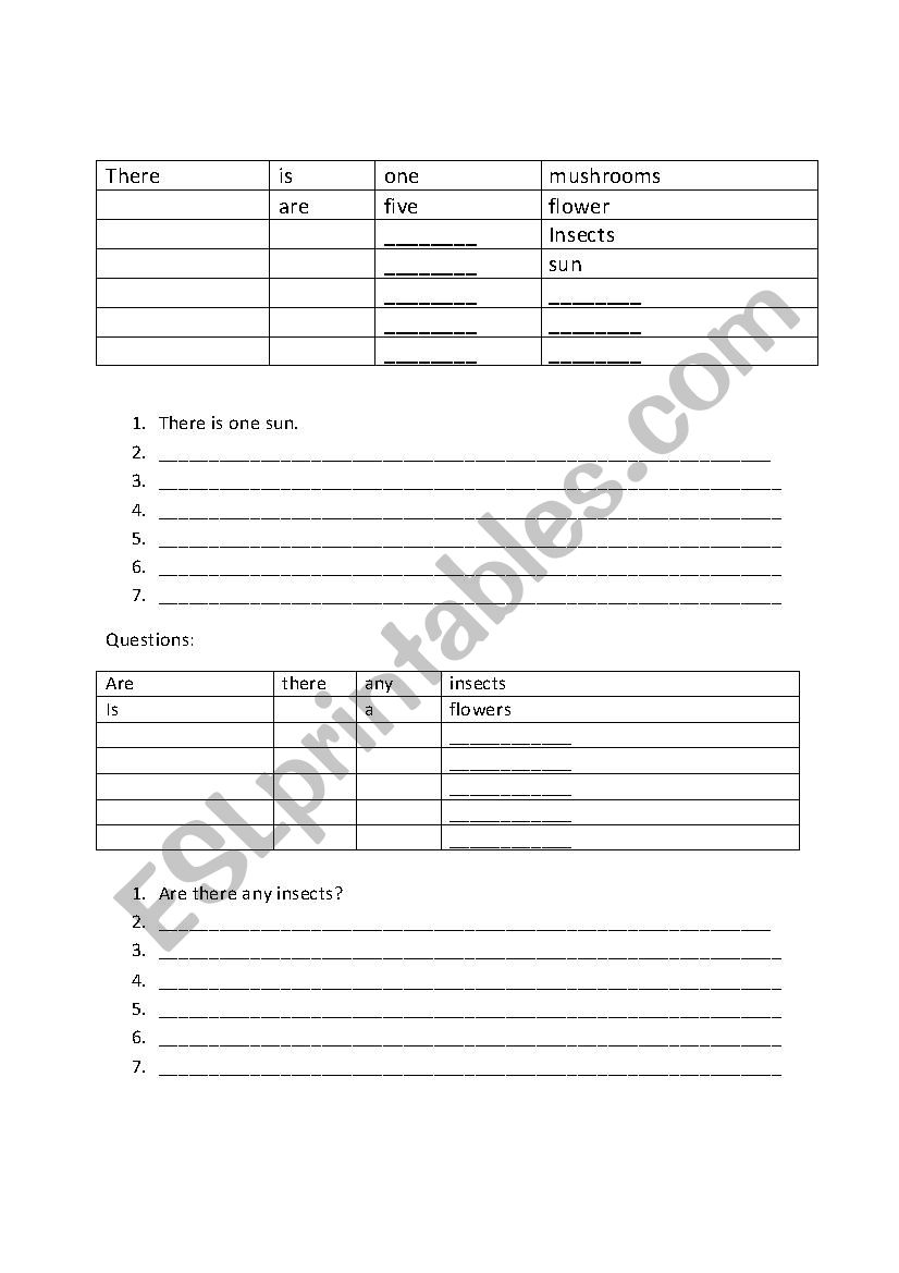 Substitution Grid- There is/There are... Nature