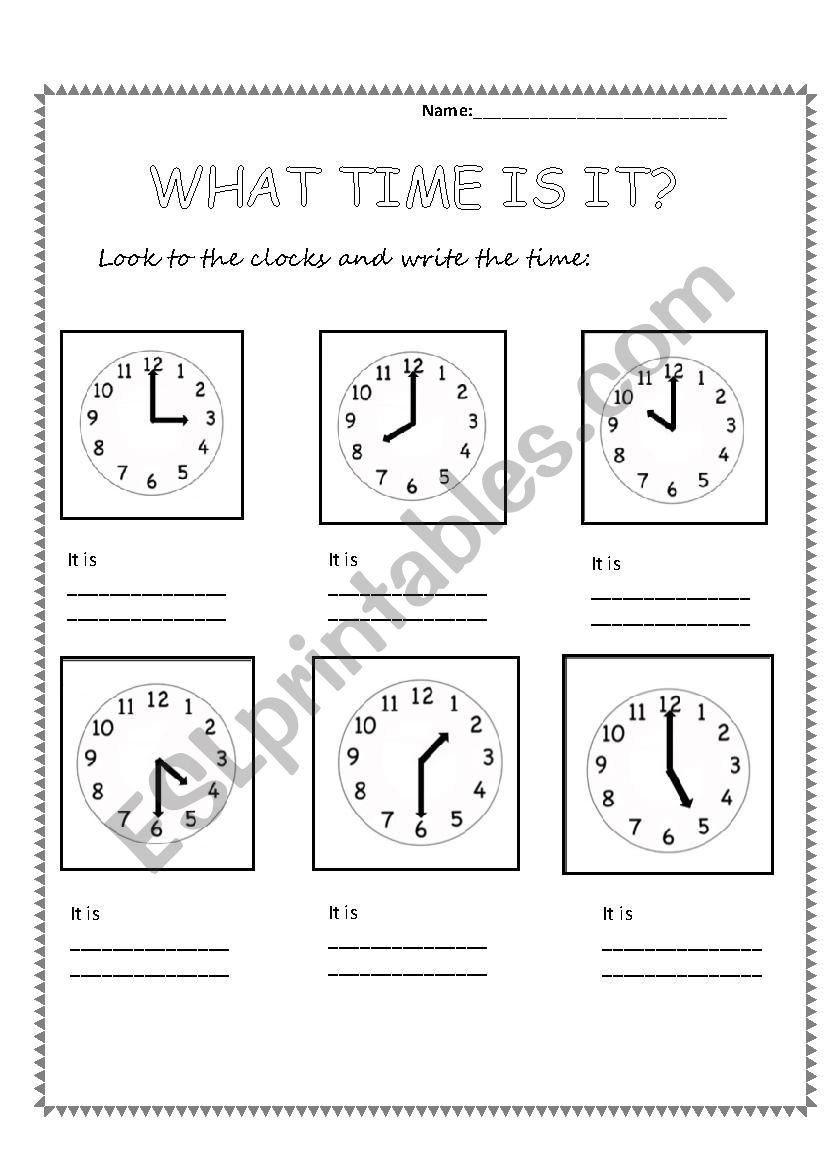 What Time Is It ESL Worksheet By Piurmu