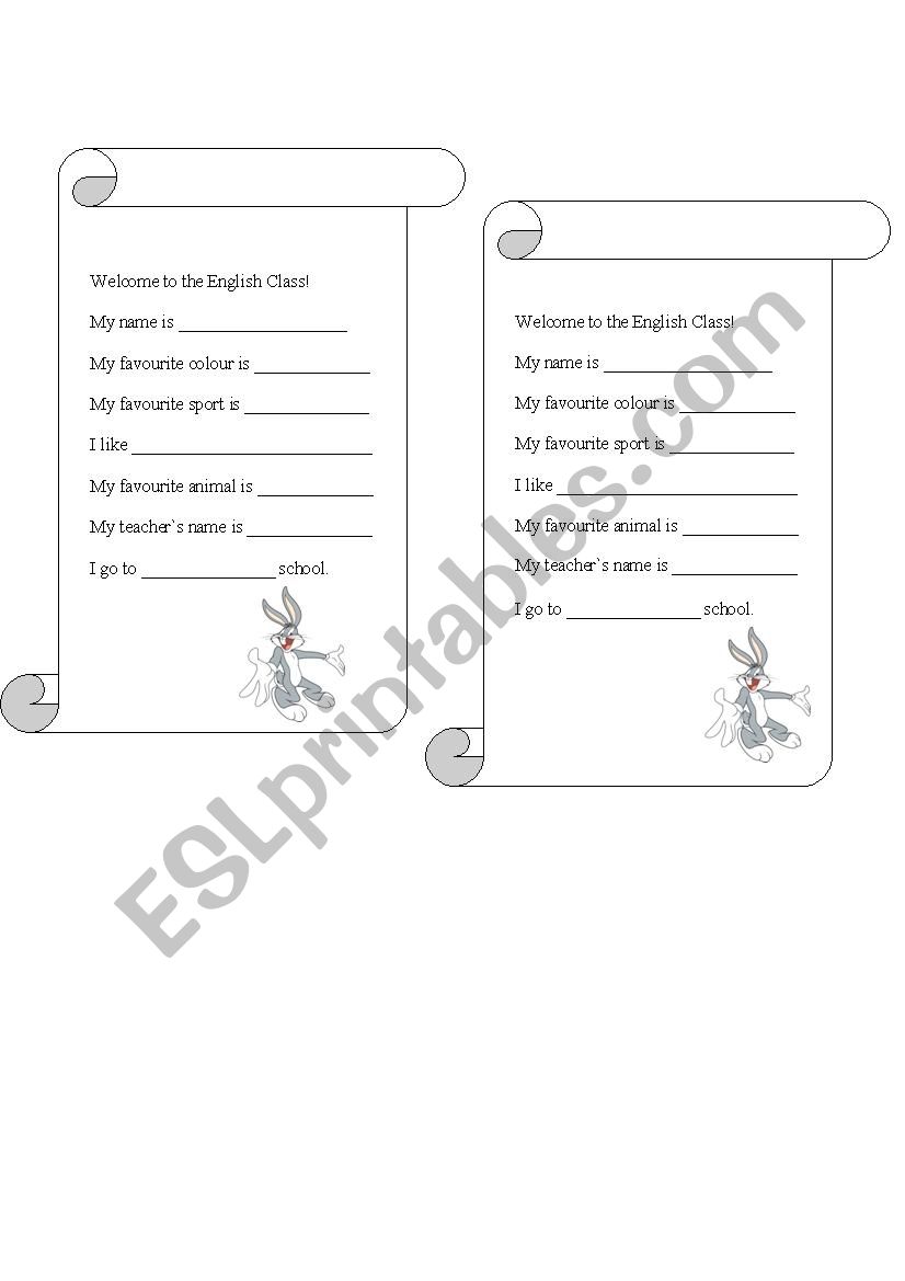 first day worksheet