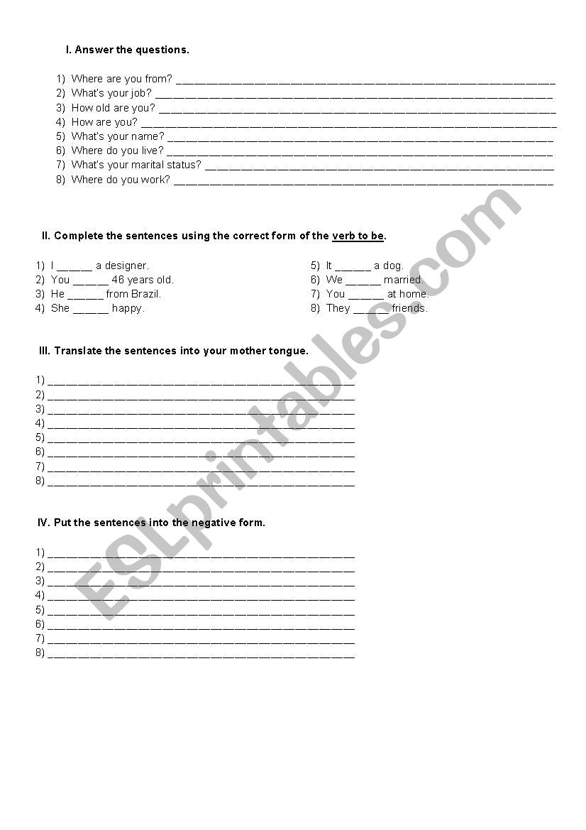 revision giving personal info worksheet