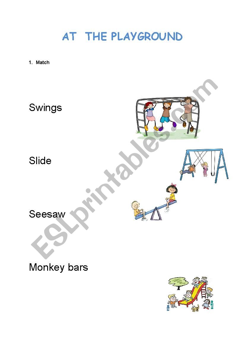At the playground - ESL worksheet by Lluvia76
