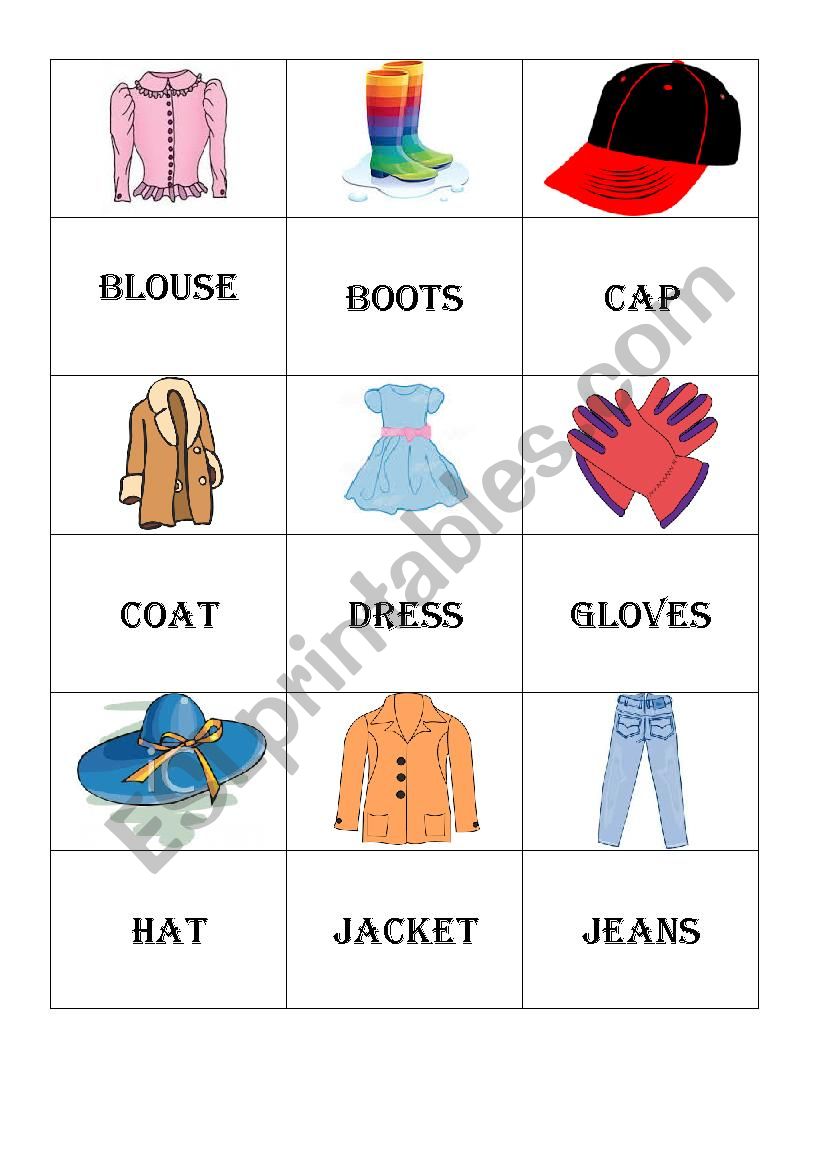 Clothes Vocab worksheet