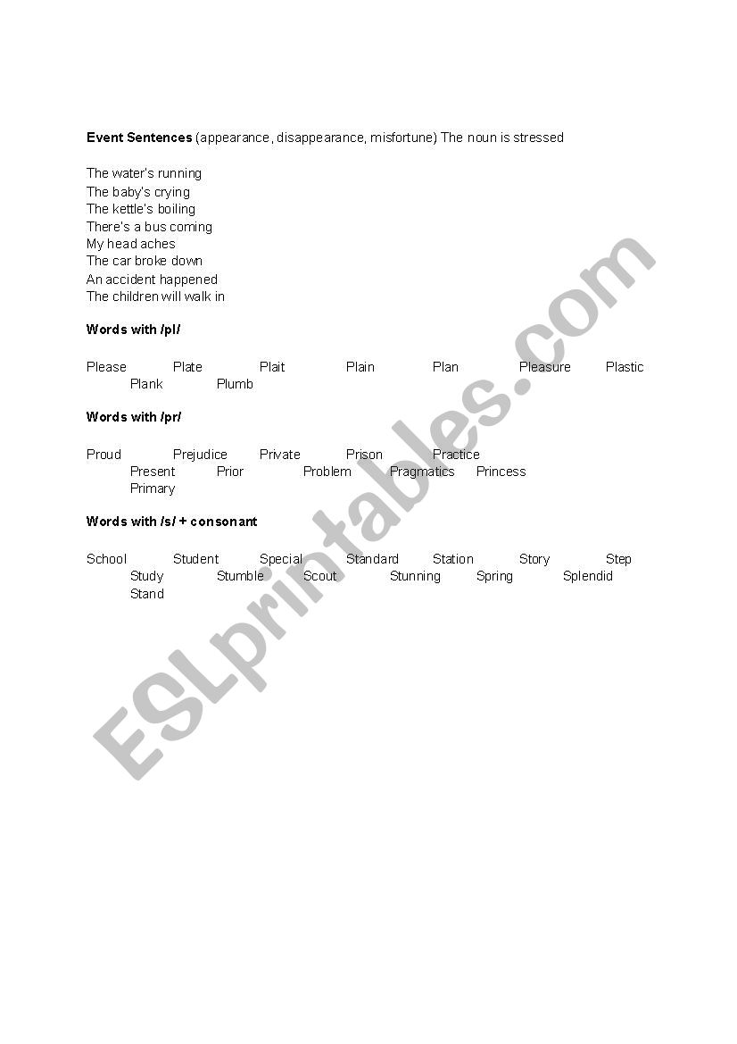 Phonetics worksheet