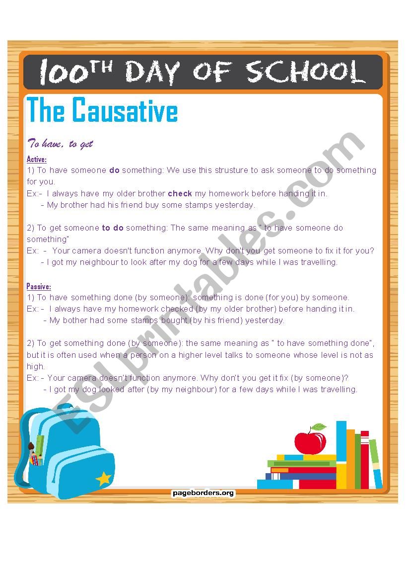 The Causative worksheet