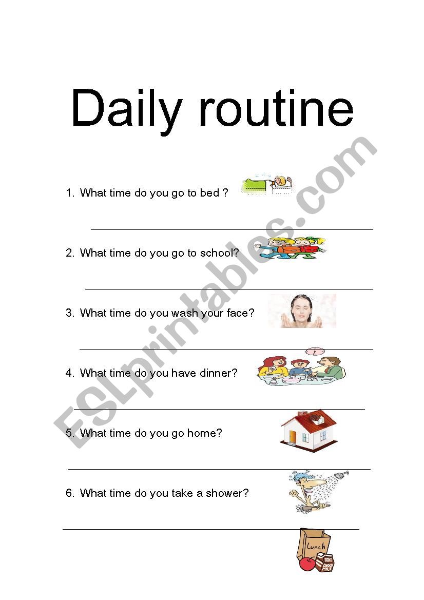 dailt routine worksheet