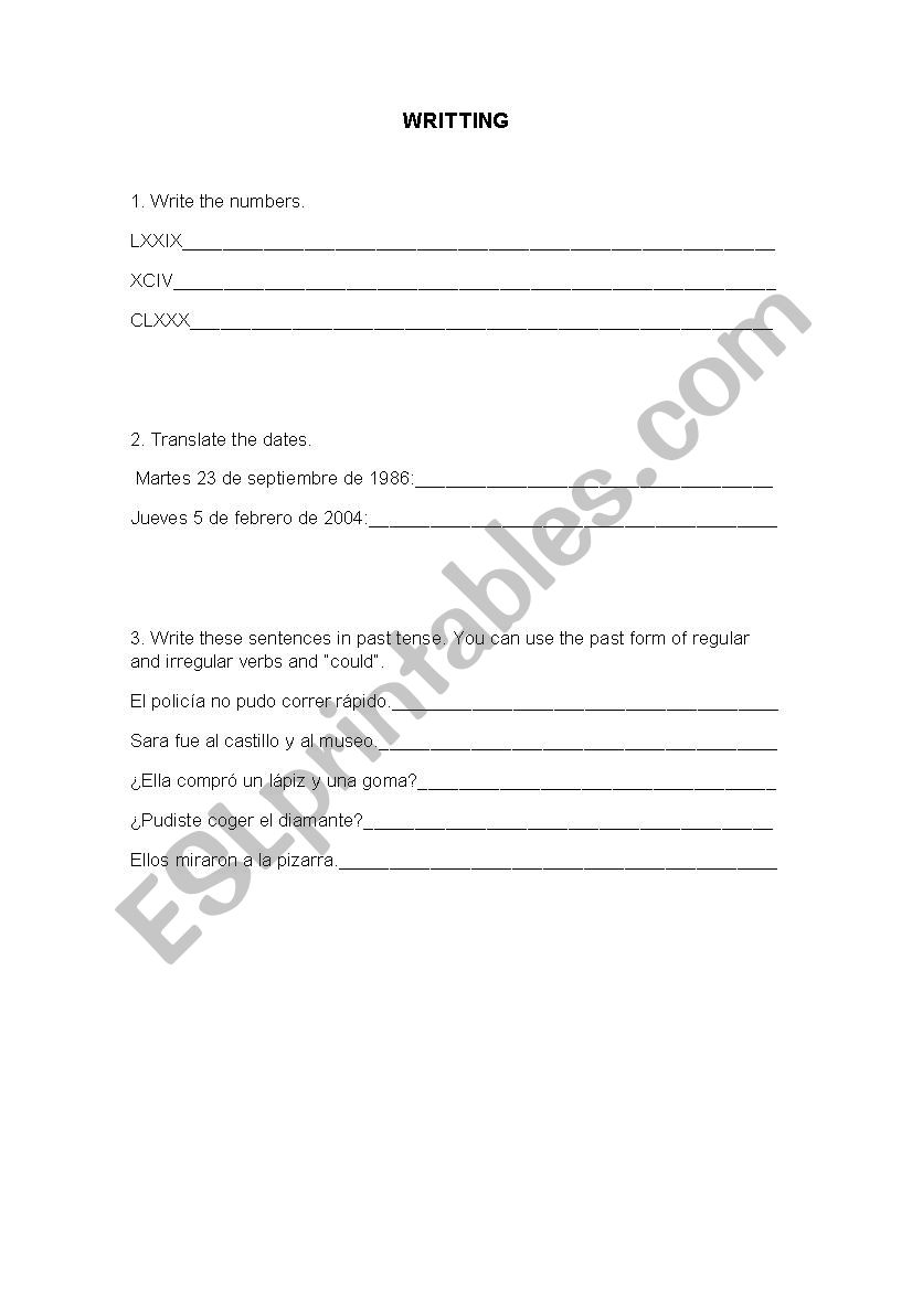 5th level test worksheet