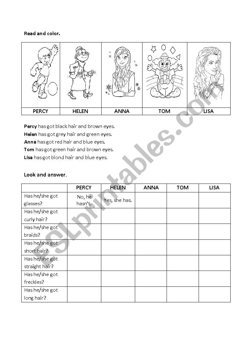 Physical Appearance - ESL Worksheet By Sarahxxx