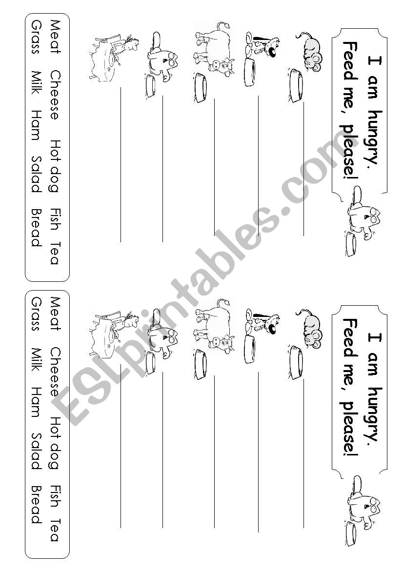 What do they eat? - ESL worksheet by Irinika