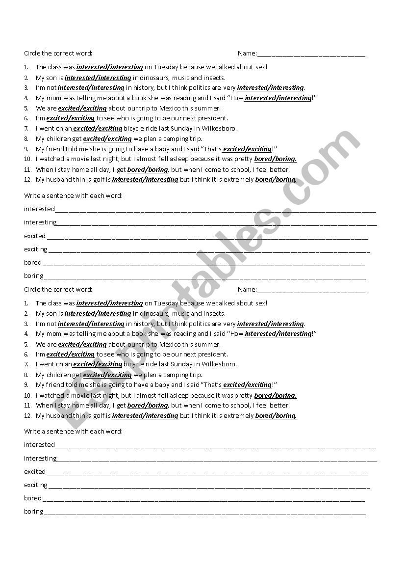  Participial Adjectives Quiz ESL Worksheet By Basorrell