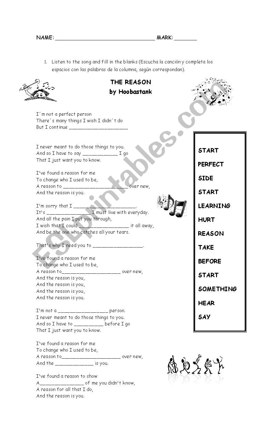 The reason worksheet