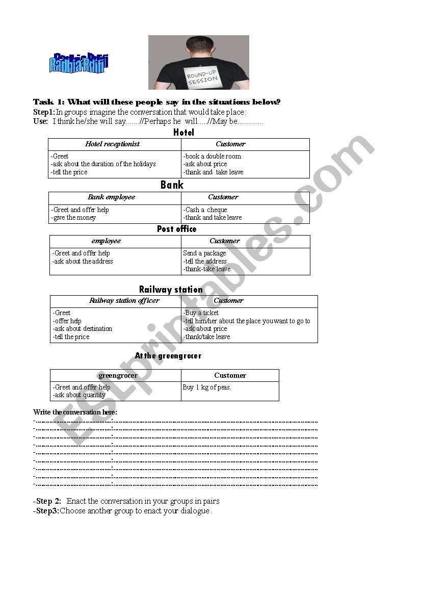 8th form basic education Role plays 