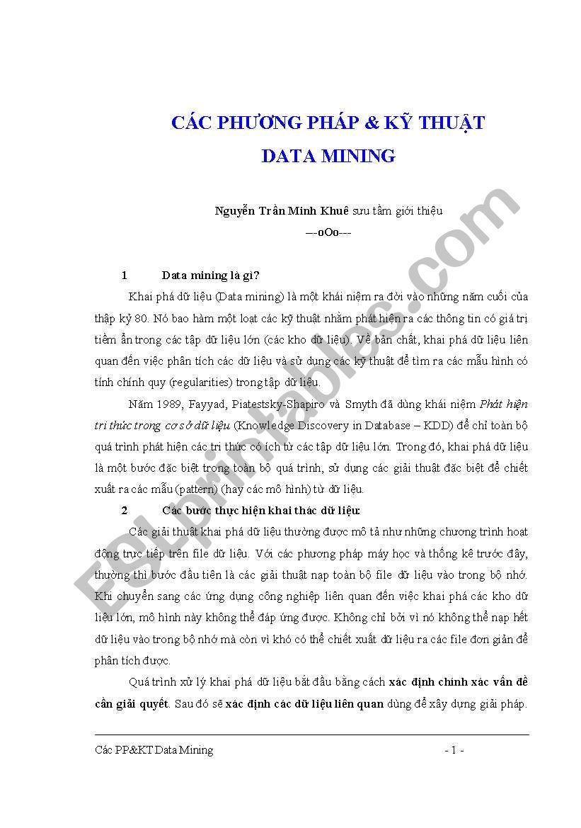 Data mining worksheet