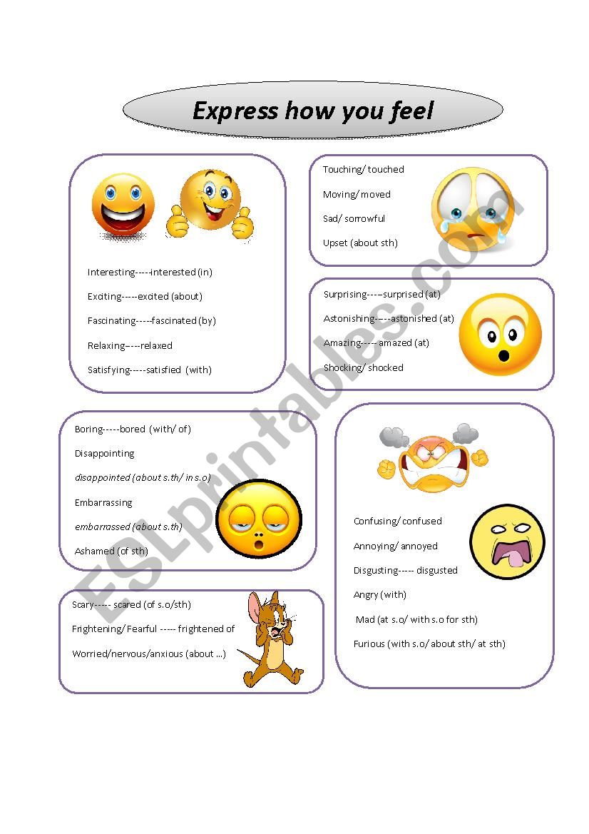 Vocabulary-Expressing how you feel