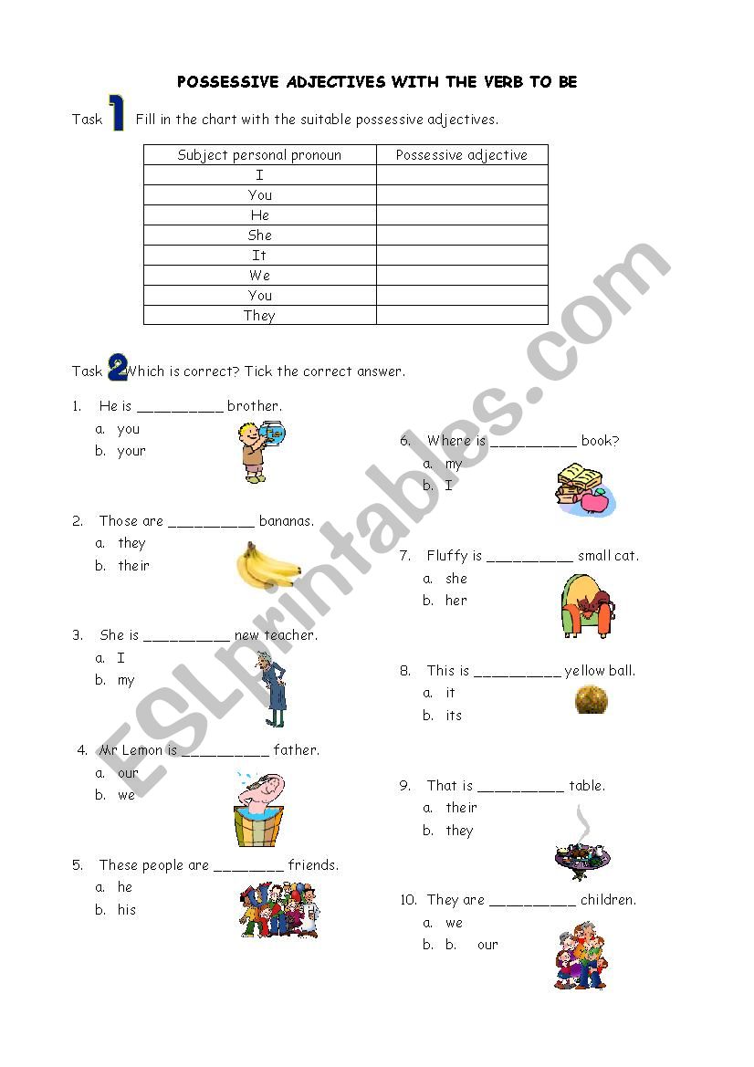 Possessive Adjectives worksheet