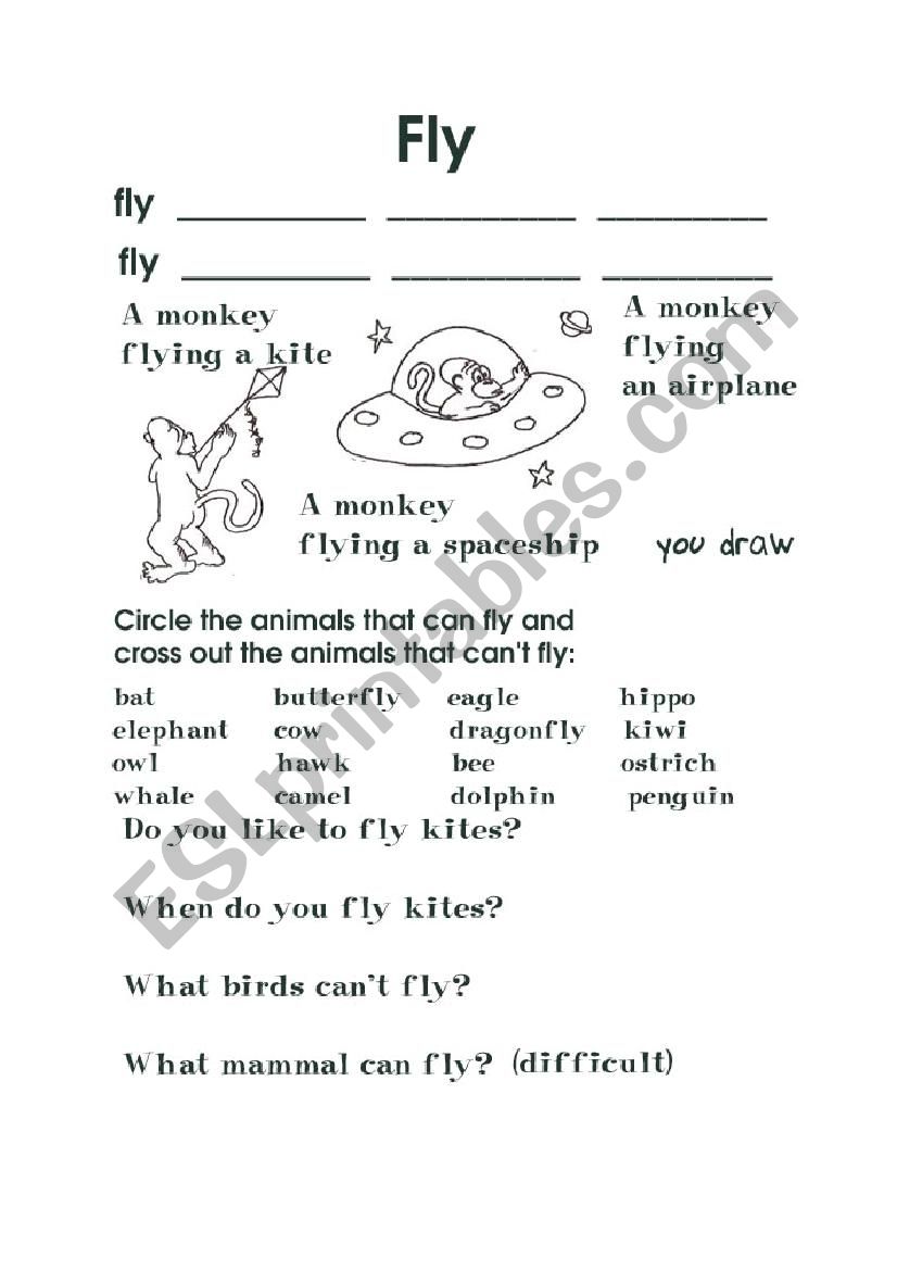 Action Fly worksheet