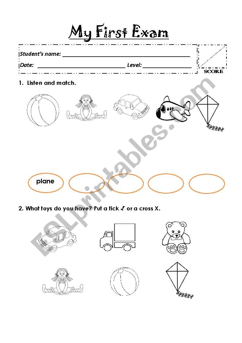 FIRST EXAM worksheet