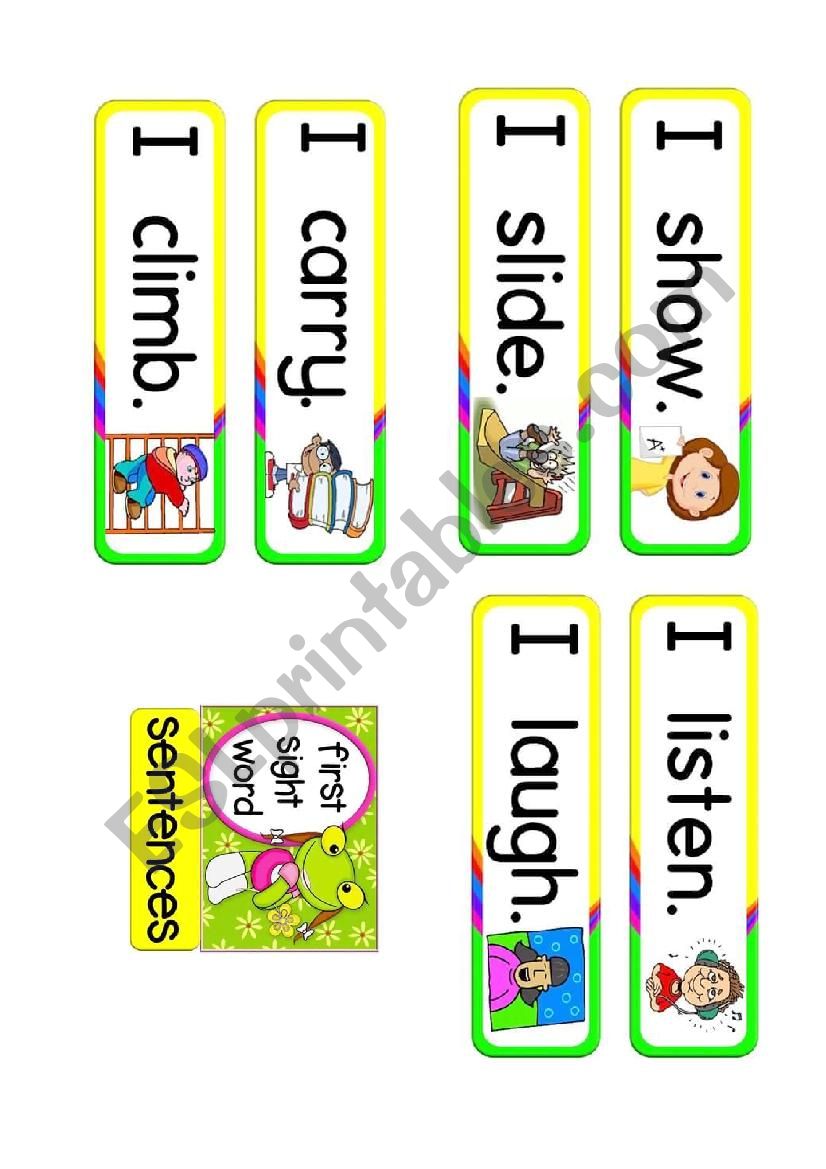 First Sight Words - sentences worksheet