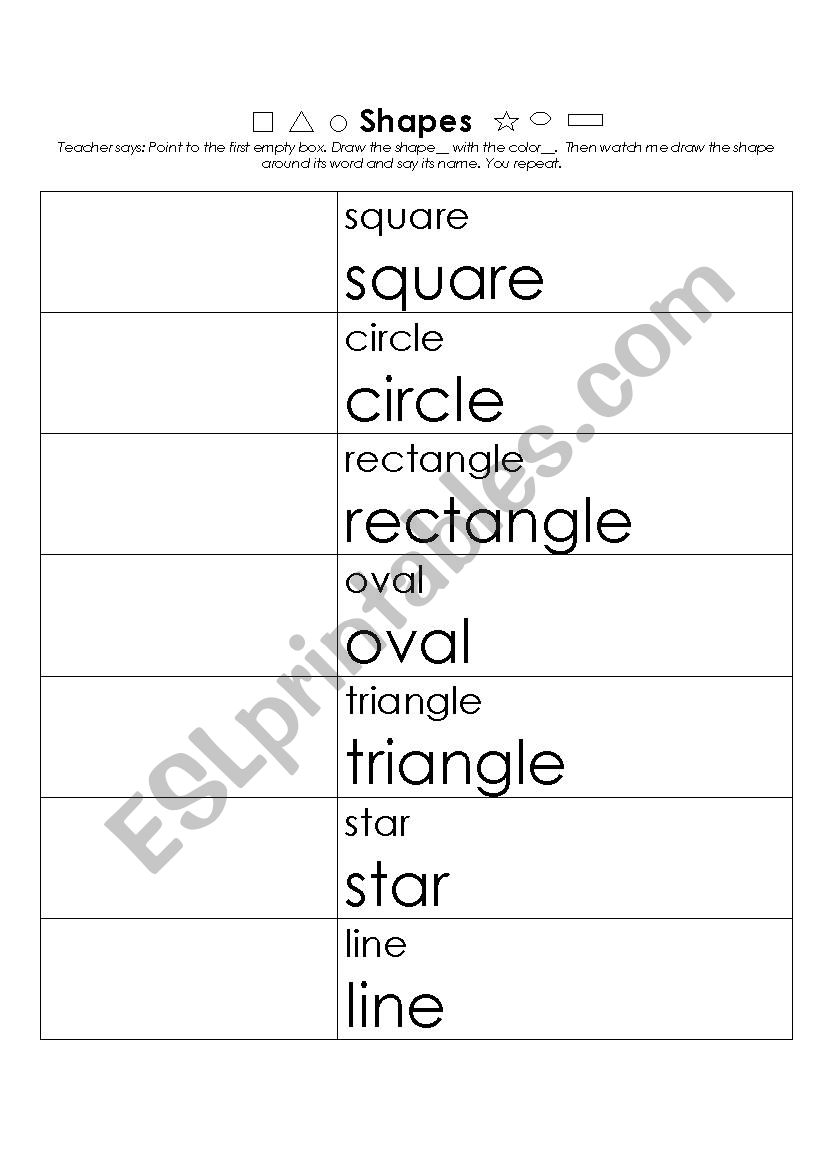 Shapes worksheet