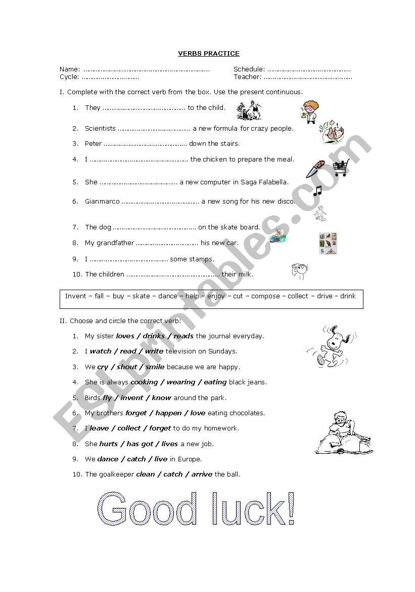 Pte continuous and Simple Present