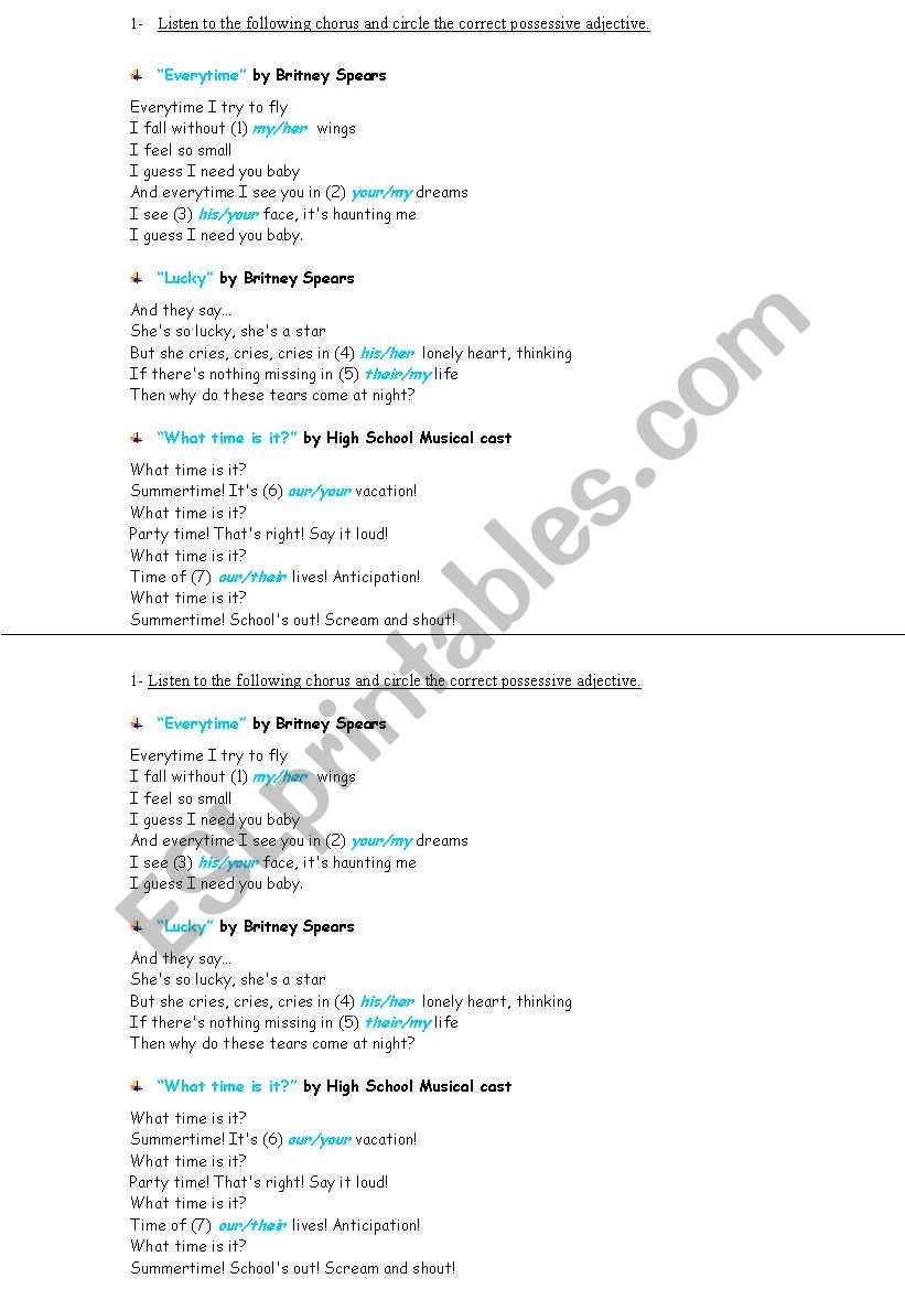 Possessive Case worksheet