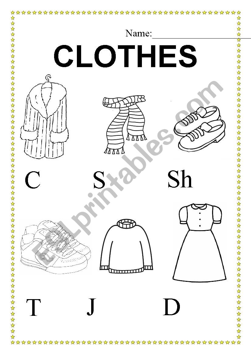 Clothes worksheet