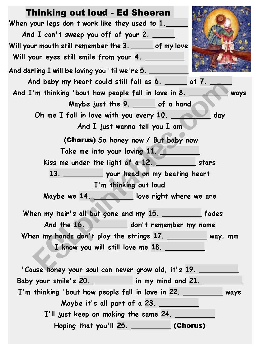 thinking out loud lyrics and chords