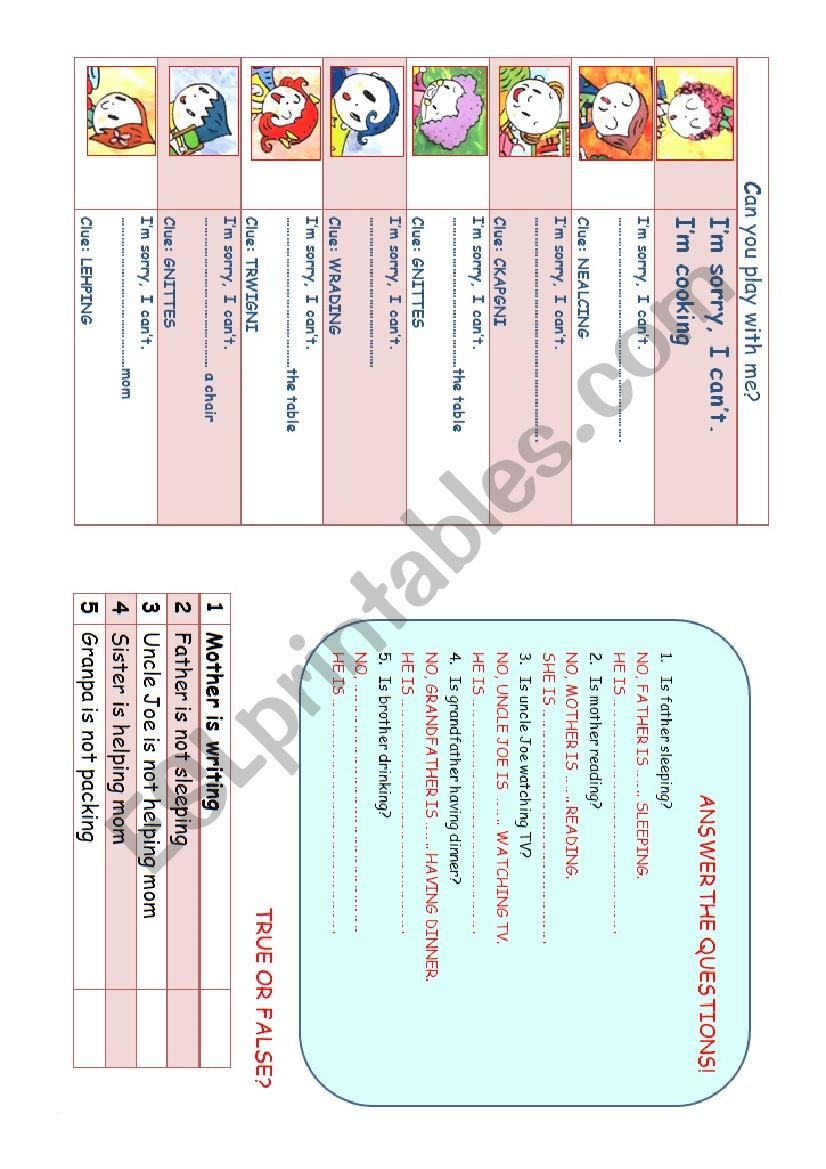 Present Continuous worksheet