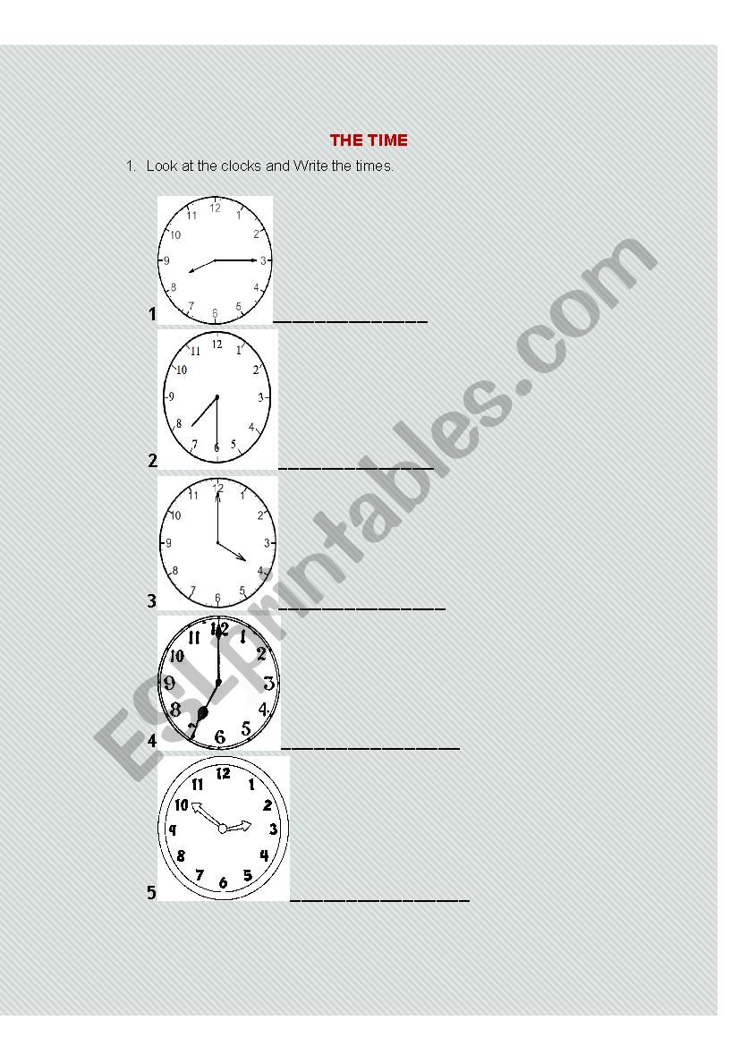 the time worksheet