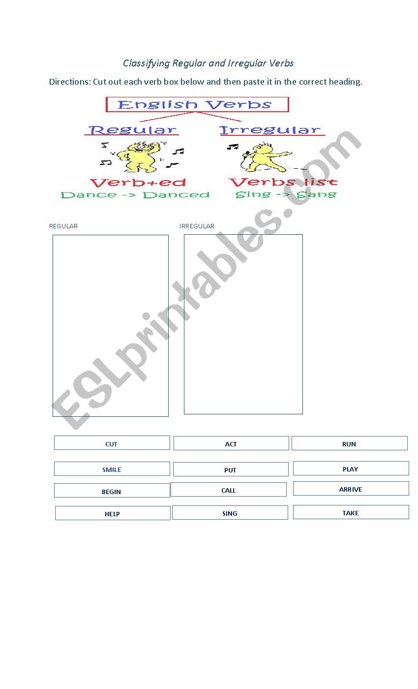 Classifying Regular and Irregular Verbs