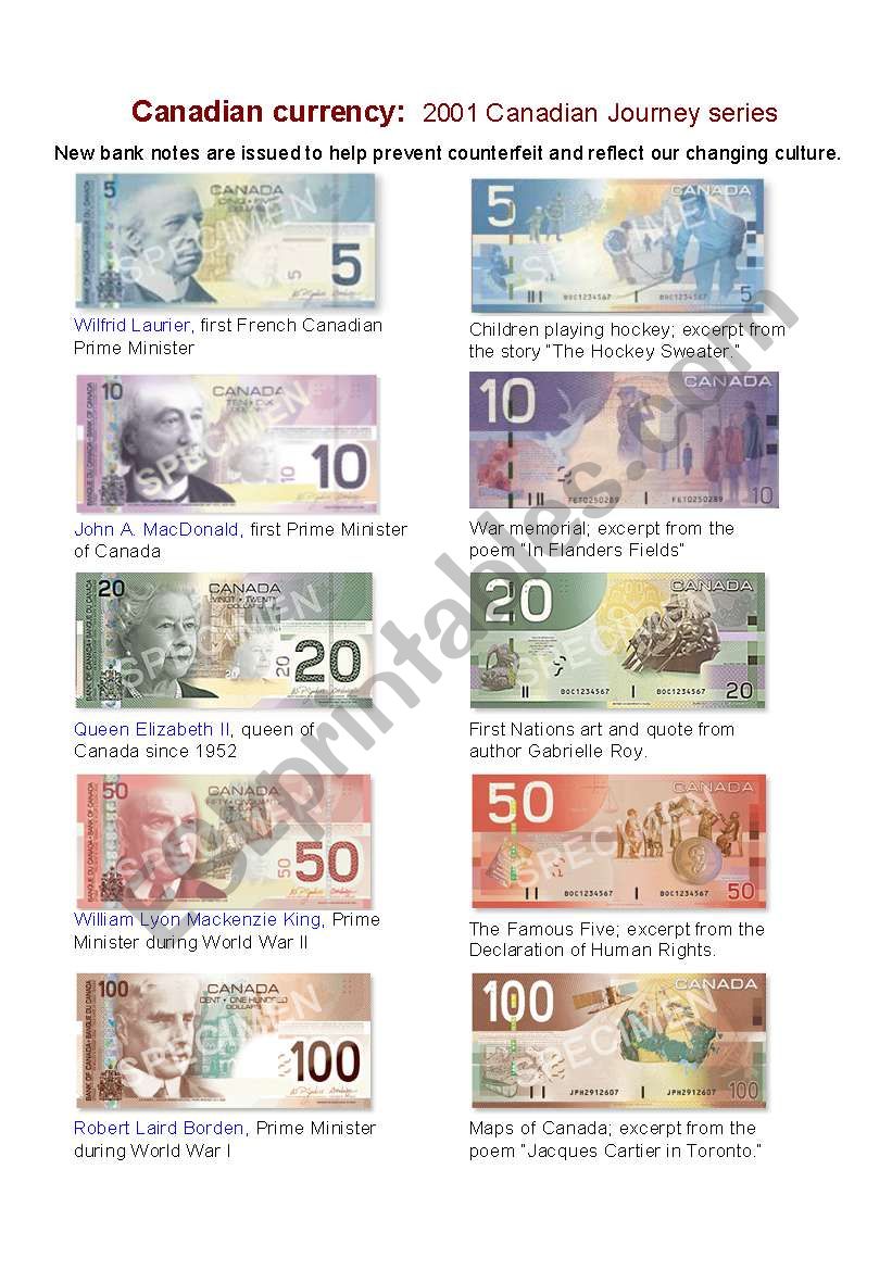 Free Printable Canadian Money Printable Templates