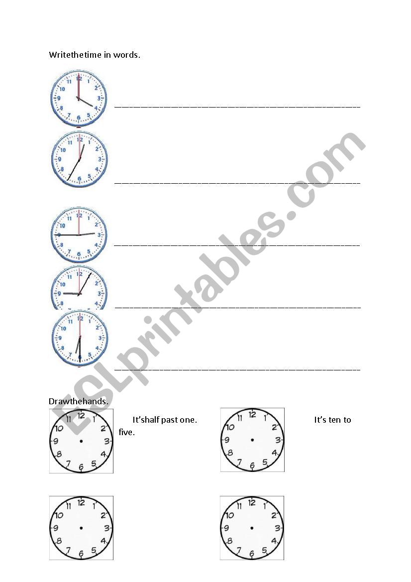 Time (test) worksheet