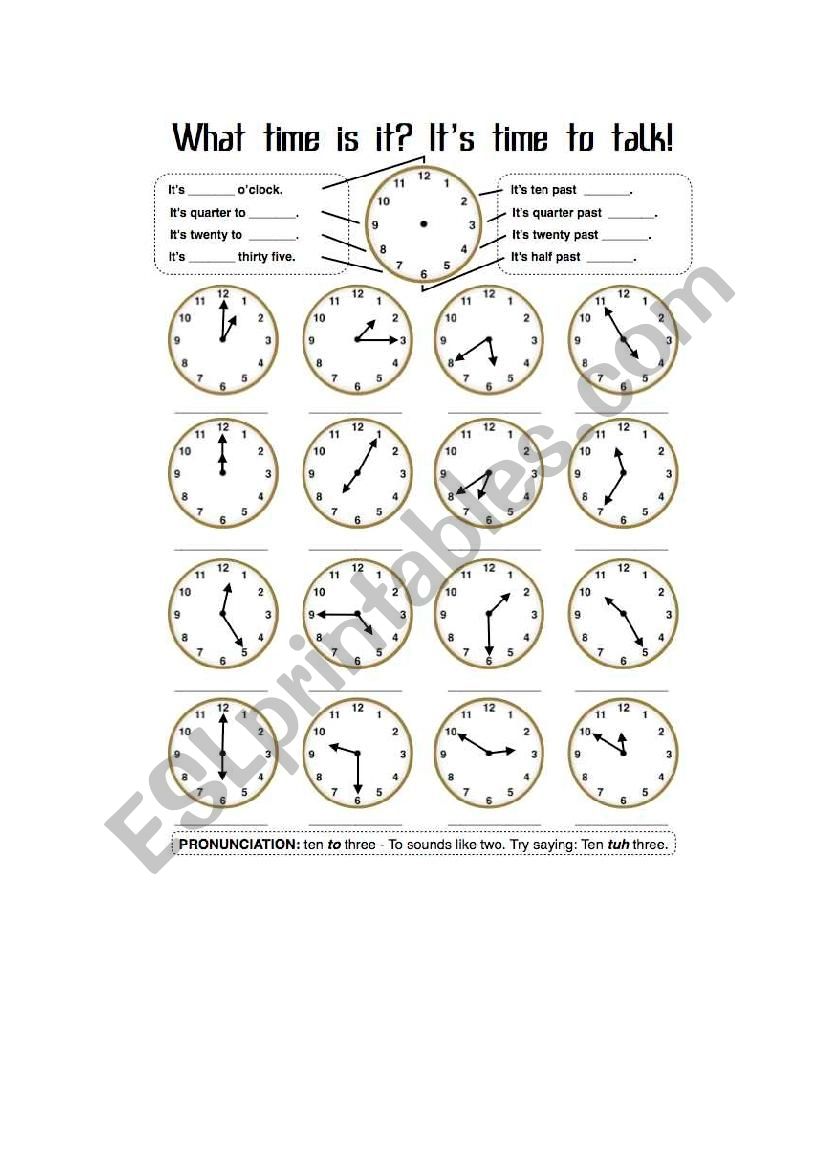 The time worksheet