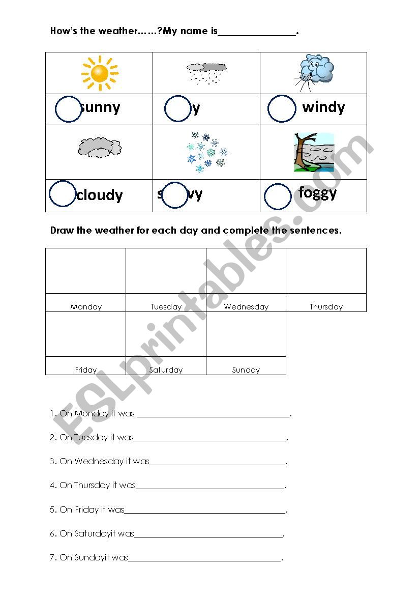 How´s the weather? - ESL worksheet by Ali6020
