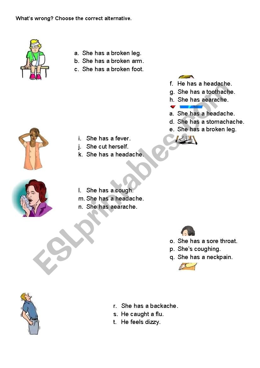 What´s wrong? - ESL worksheet by rfsg84