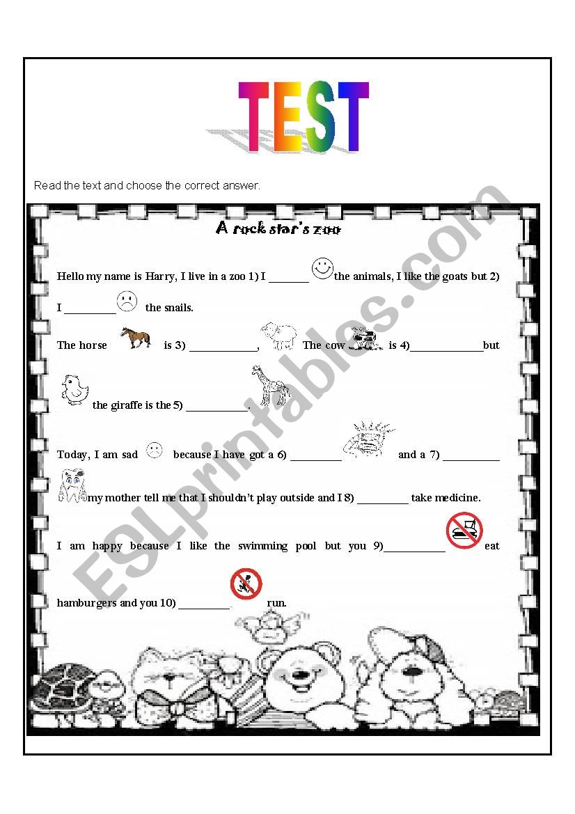 TEST worksheet