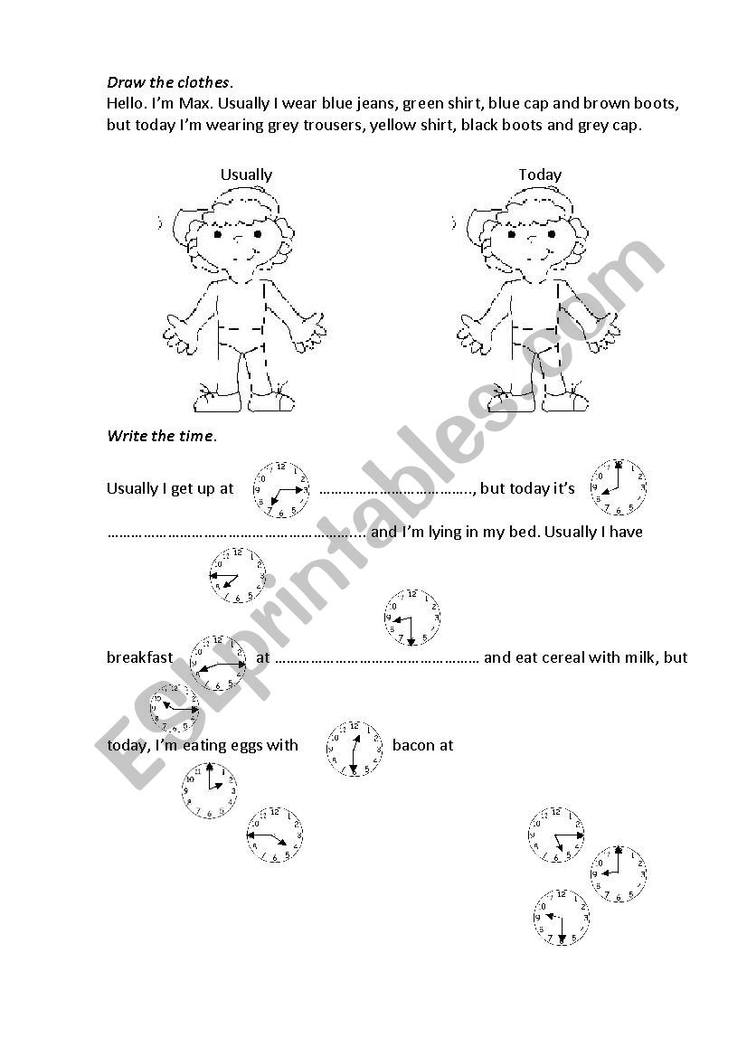 Telling and writing the time worksheet