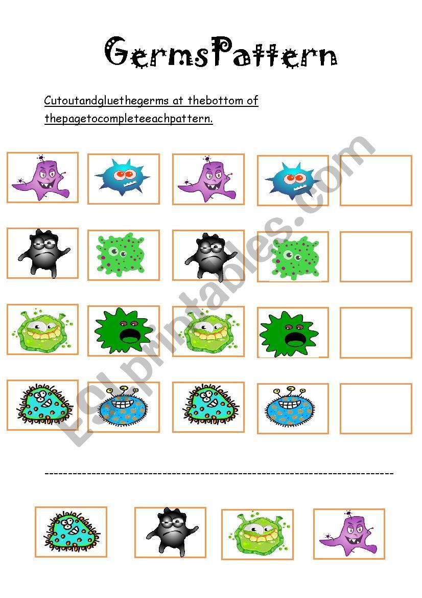 GERMS PATTERN worksheet