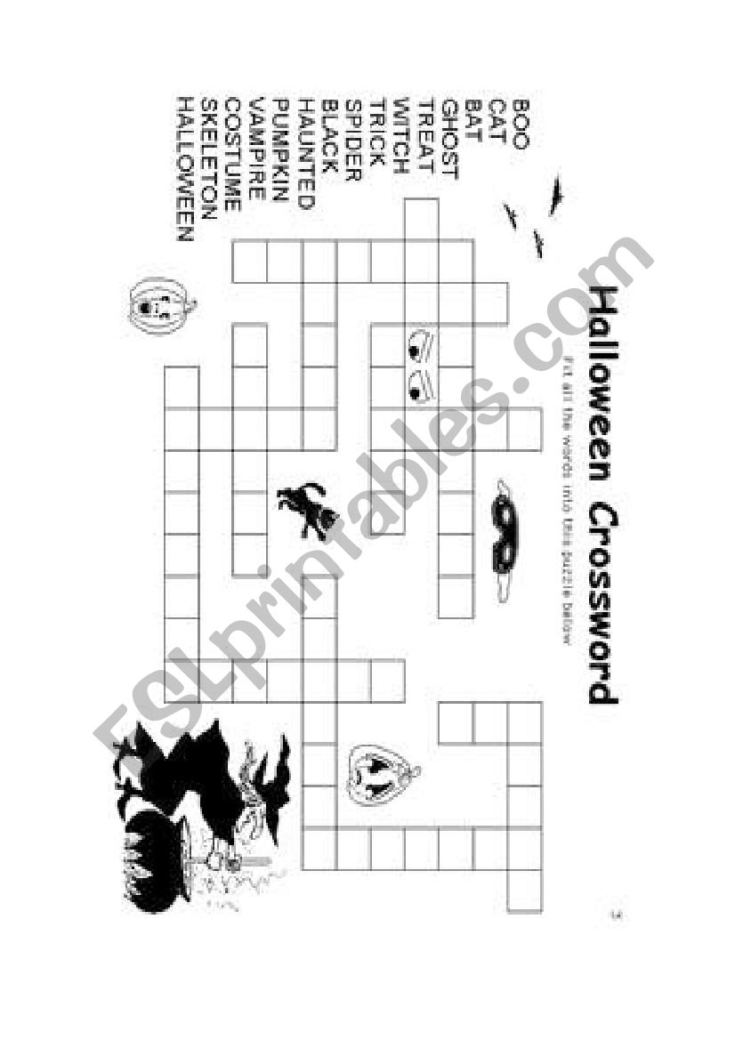 Crucigrama HALLOWEEN worksheet