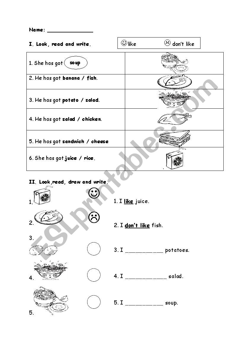 like - don´t like - ESL worksheet by linhbaonguyen