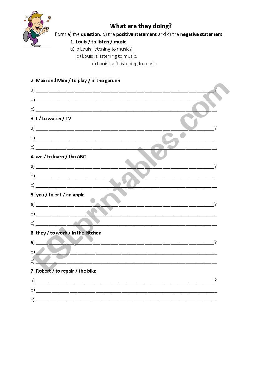 What are they doing? worksheet