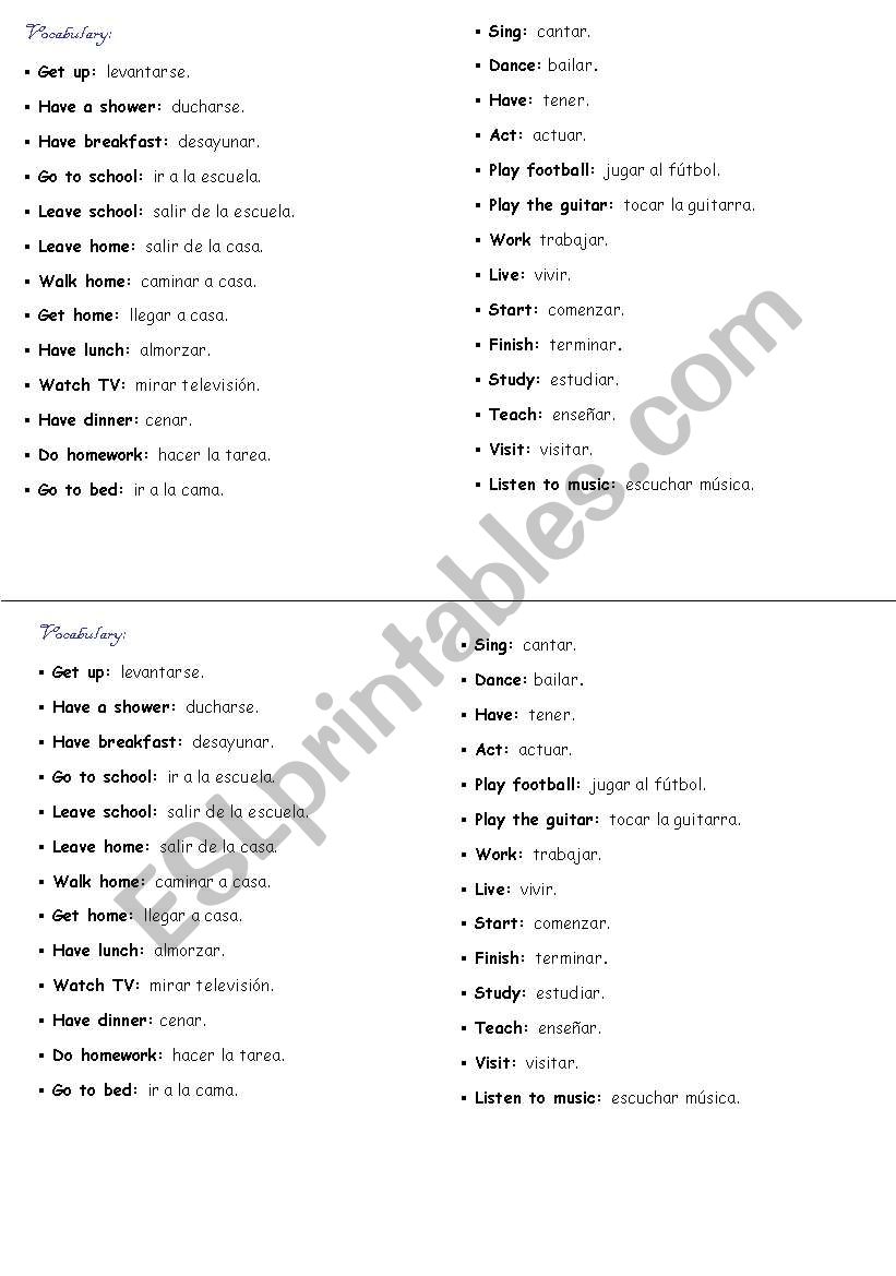 Daily Routine worksheet