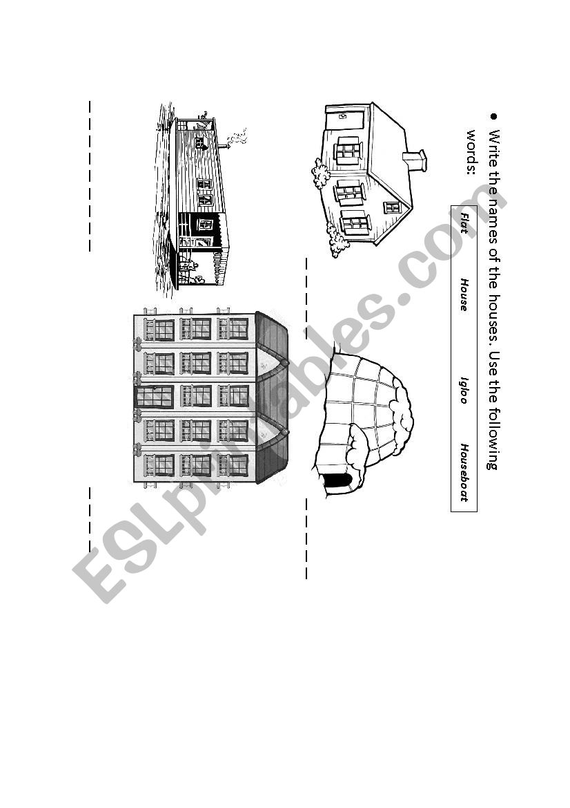 Type of houses worksheet