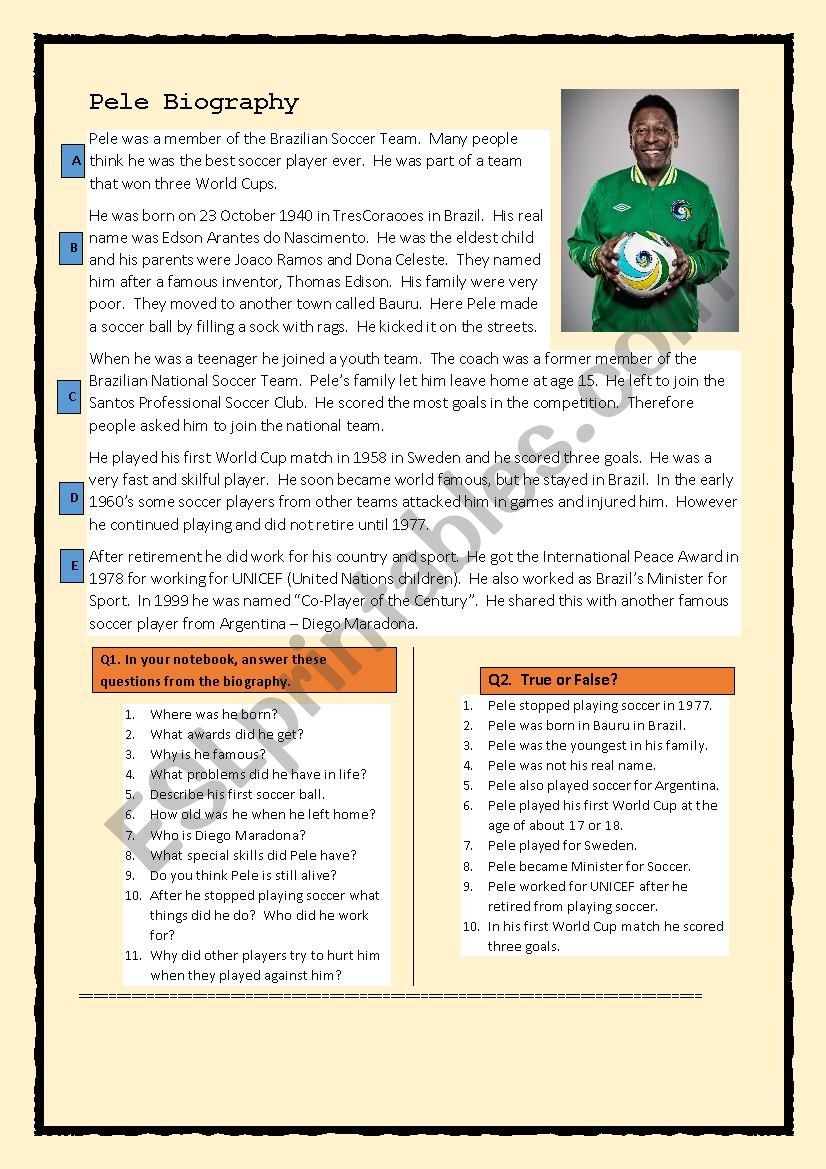 biography of pele for students