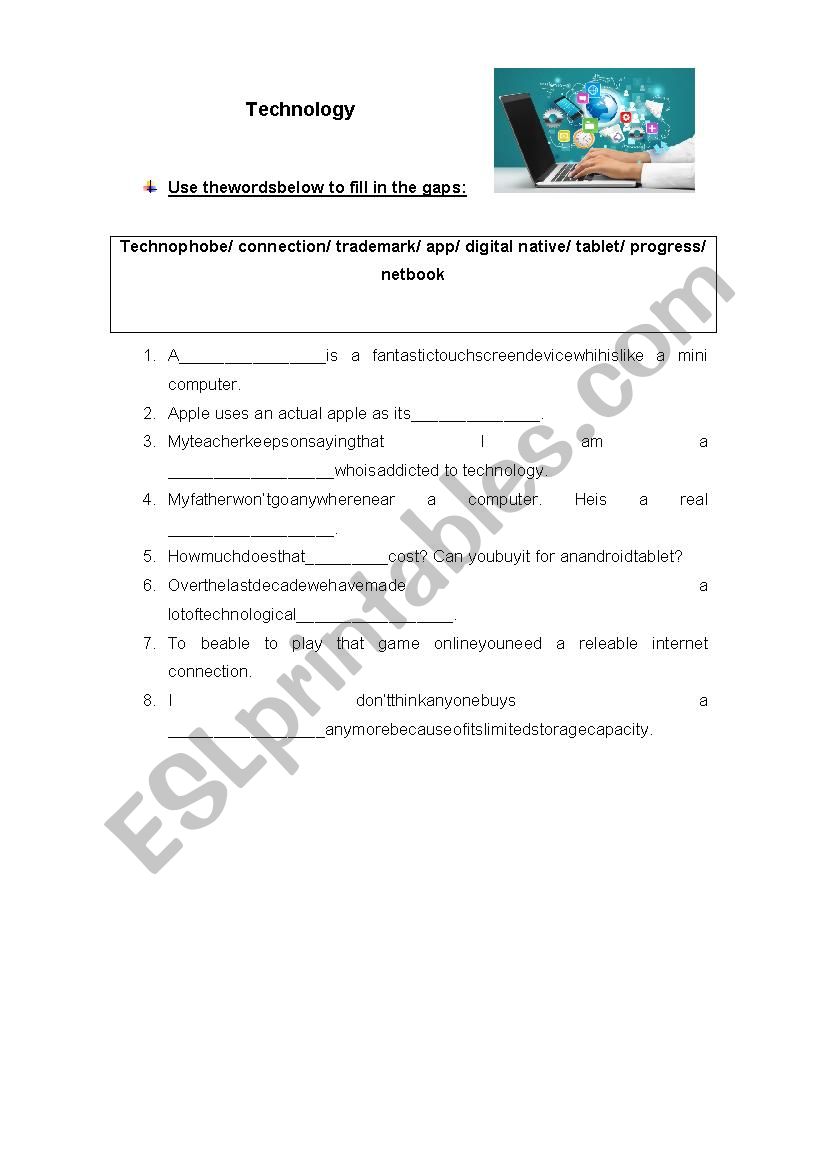 technology worksheet