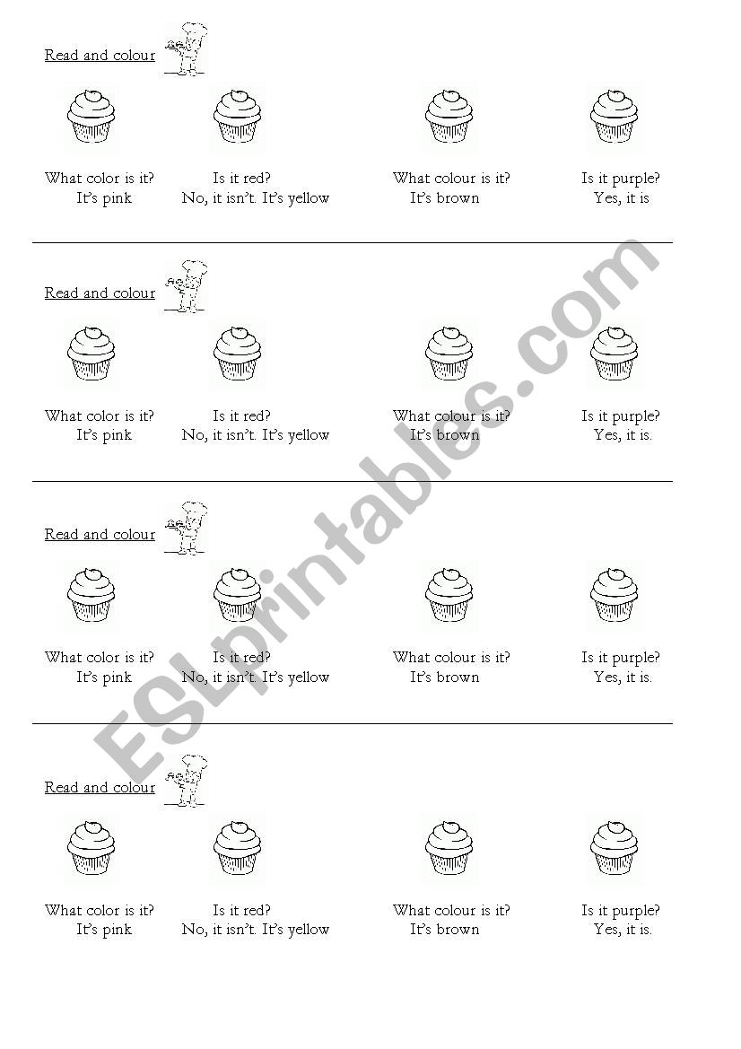 Read and colour worksheet