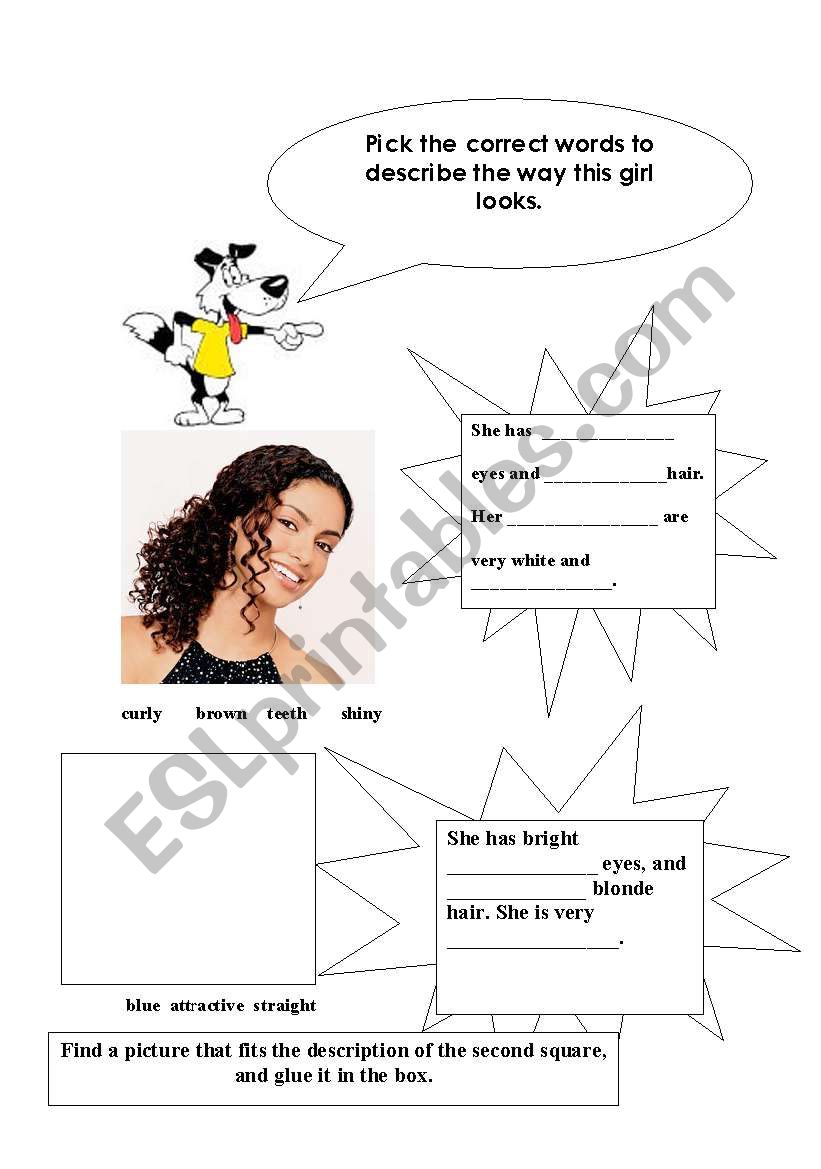 physical descriptions   worksheet