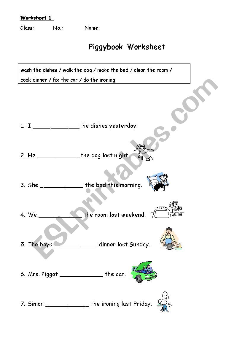 piggy book worksheet worksheet