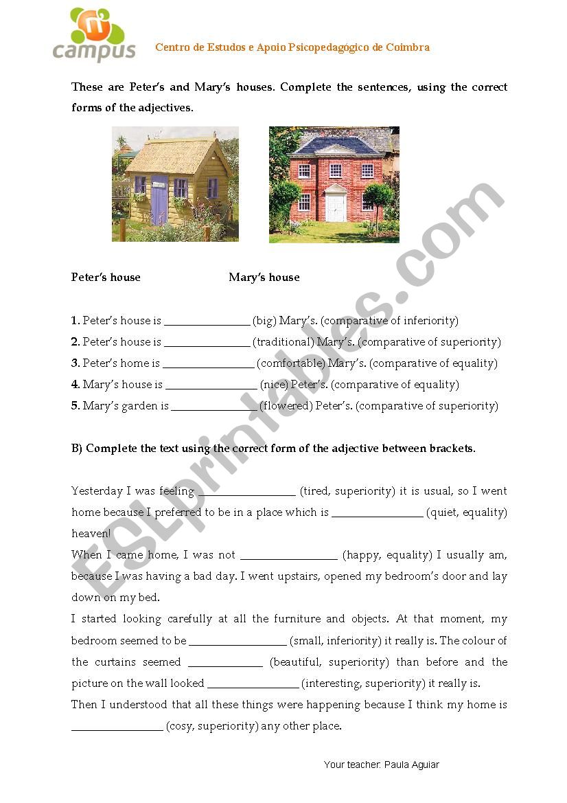 Comparative worksheet