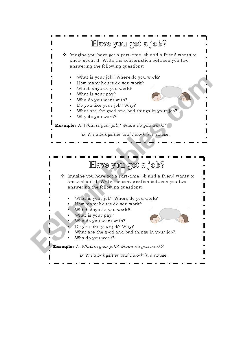 Part time job worksheet