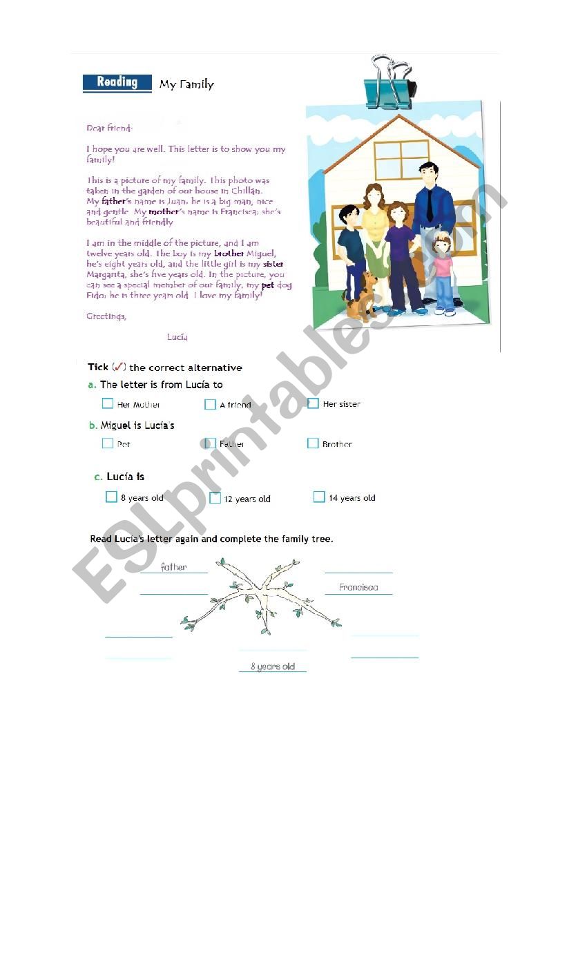 Family - ESL worksheet by Carof91